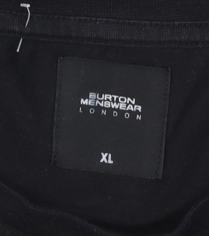 Mens UK Size XL Burton Menswear Black  T-Shirt