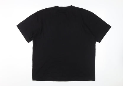 Zara Men's Black Graphic Print T-Shirt L