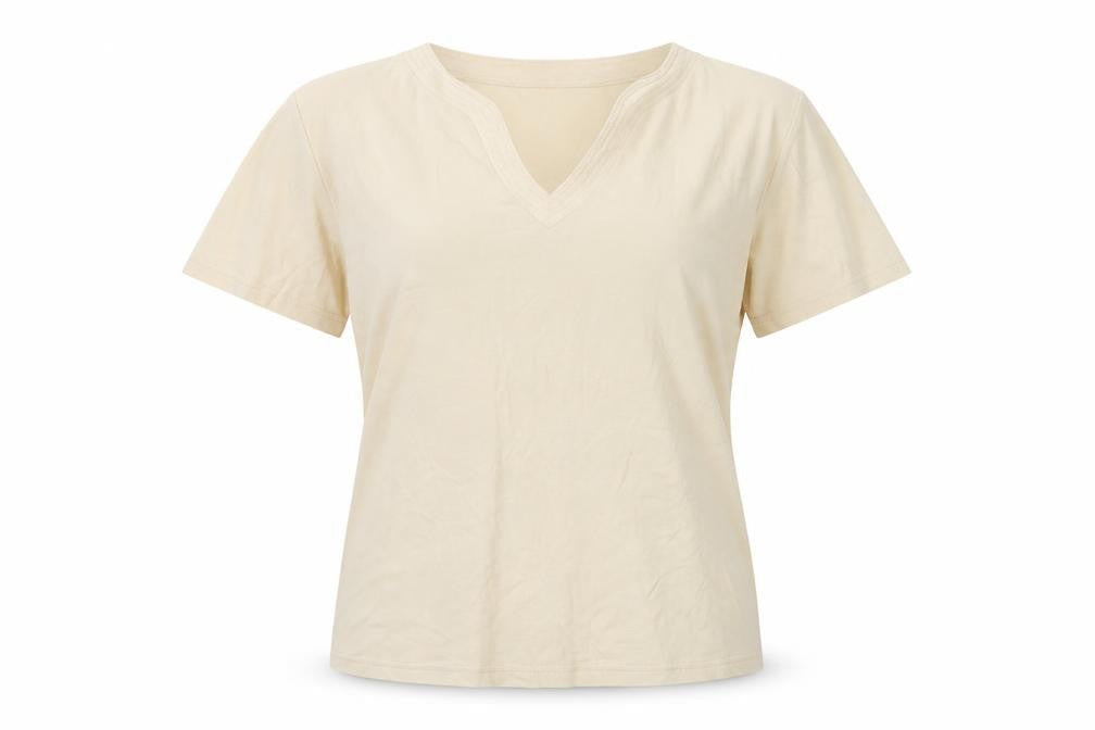 Womens UK Size L EWM Beige Basic T-Shirt