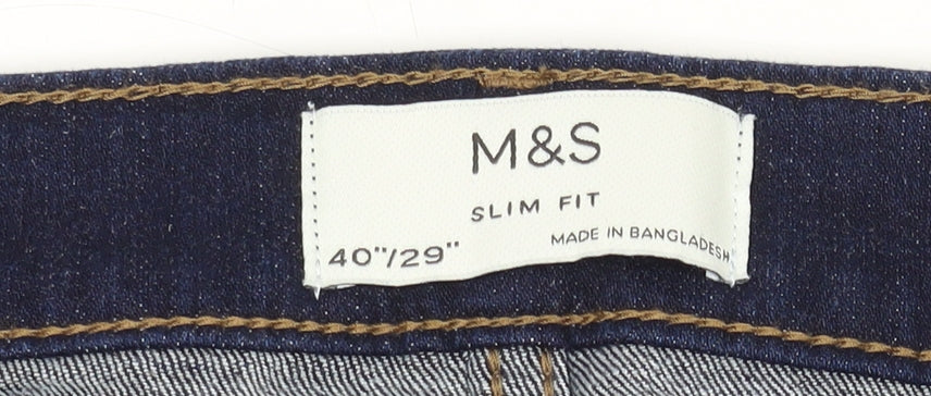 Marks and Spencer Men's Blue Slim Fit Jeans