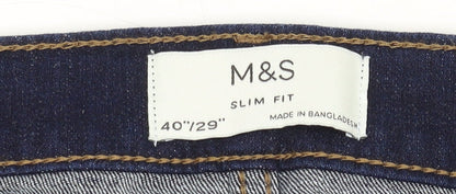 Marks and Spencer Men's Blue Slim Fit Jeans