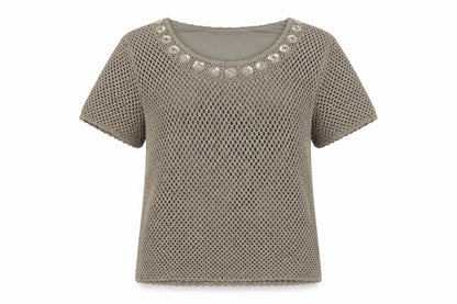 Womens UK Size L Jacques Vert Beige Basic Blouse