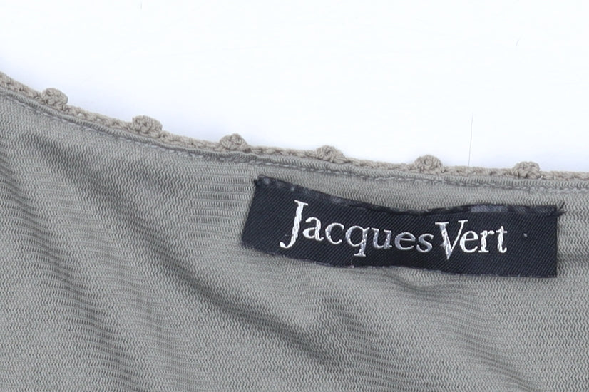 Jacques Vert Women's Beige Blouse L Short Sleeve Sequin