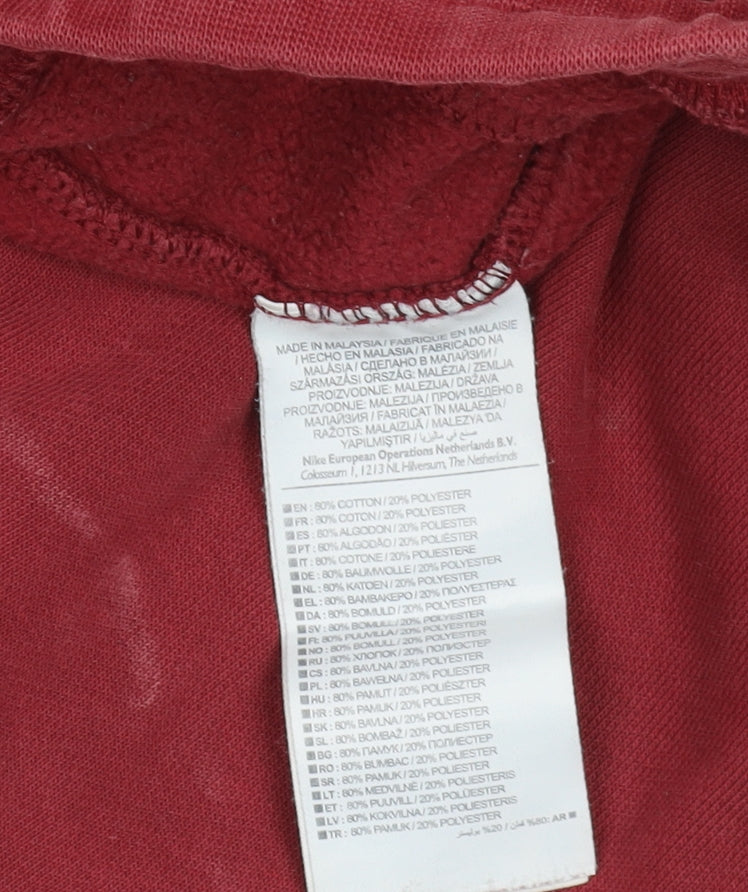 Nike Men Red Jogger Trousers S Cotton Blend