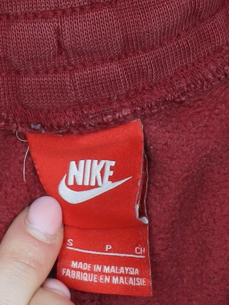 Nike Men Red Jogger Trousers S Cotton Blend