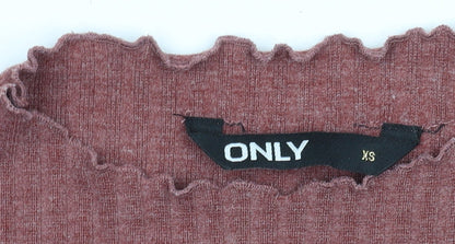Womens UK Size XS Only Red Basic Blouse