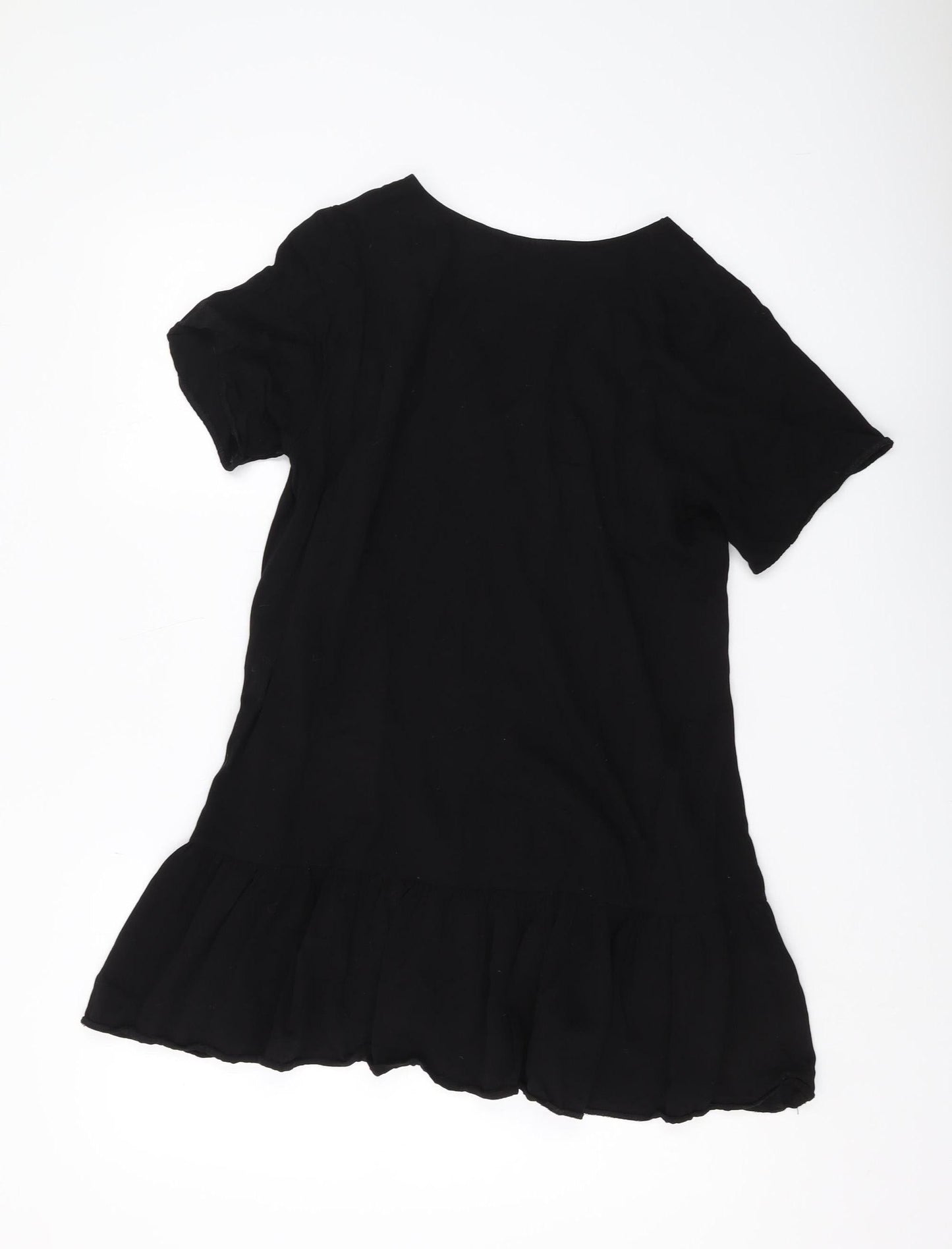 Jack Wills Women Black Blouse Size 12 V-Neck Casual