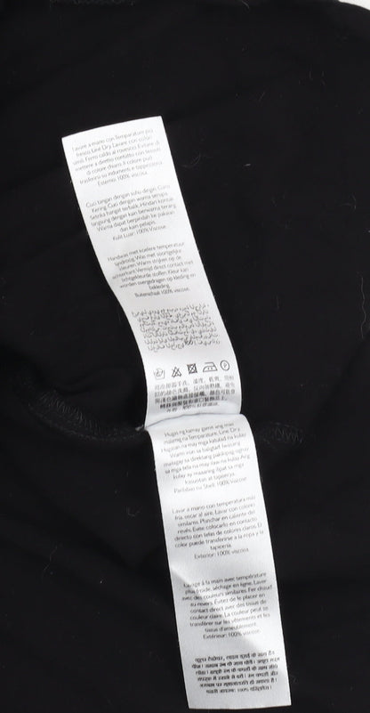 Jack Wills Women Black Blouse Size 12 V-Neck Casual