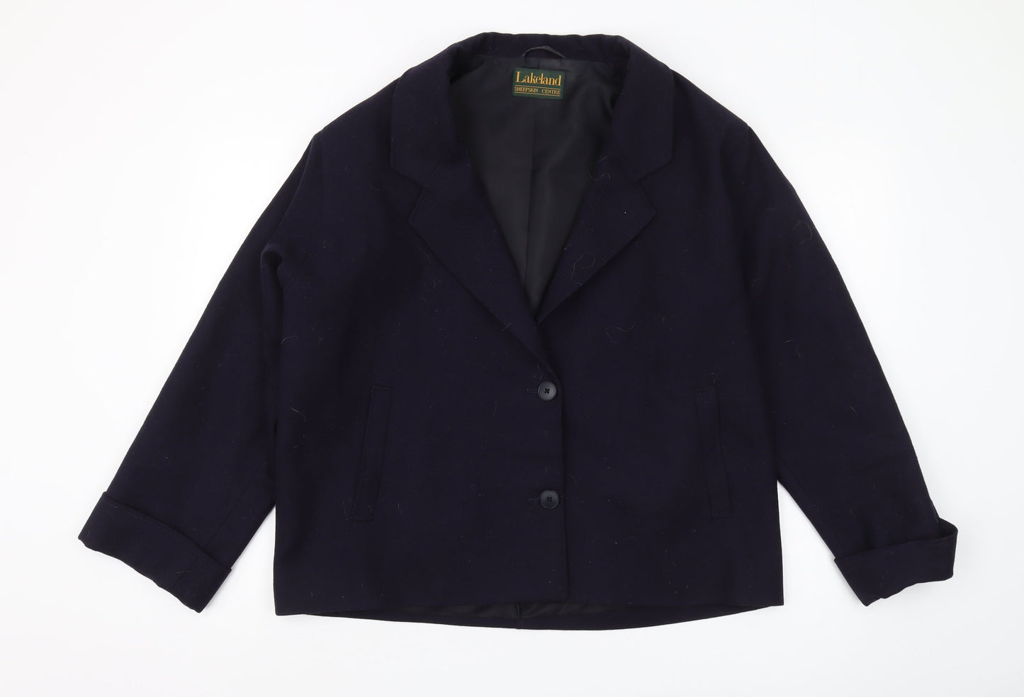 Lakeland Women's Black Wool Blazer, Size 12, Classic Style