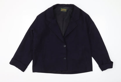 Lakeland Women's Black Wool Blazer, Size 12, Classic Style