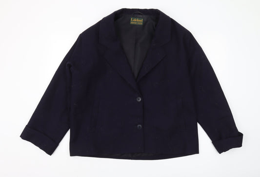 Lakeland Women's Black Wool Blazer, Size 12, Classic Style