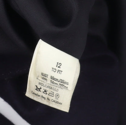 Lakeland Women's Black Wool Blazer, Size 12, Classic Style