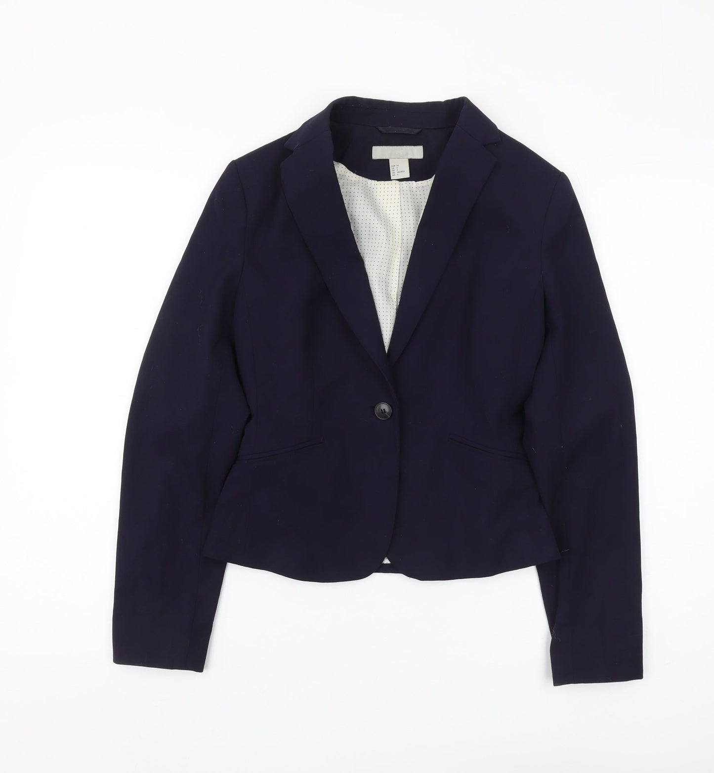 H&M Women's Blue Slim Single-Breasted Suit Jacket Size 6