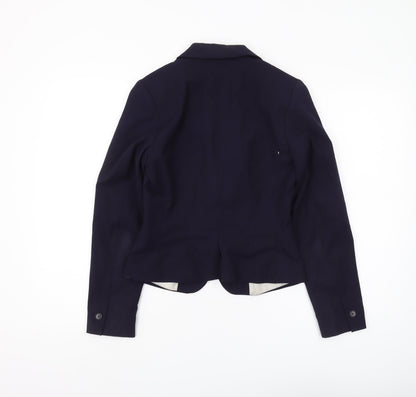 H&M Women's Blue Slim Single-Breasted Suit Jacket Size 6
