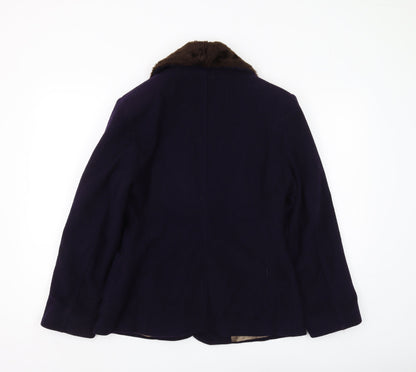 Womens UK Size 10 NEXT Blue Overcoat