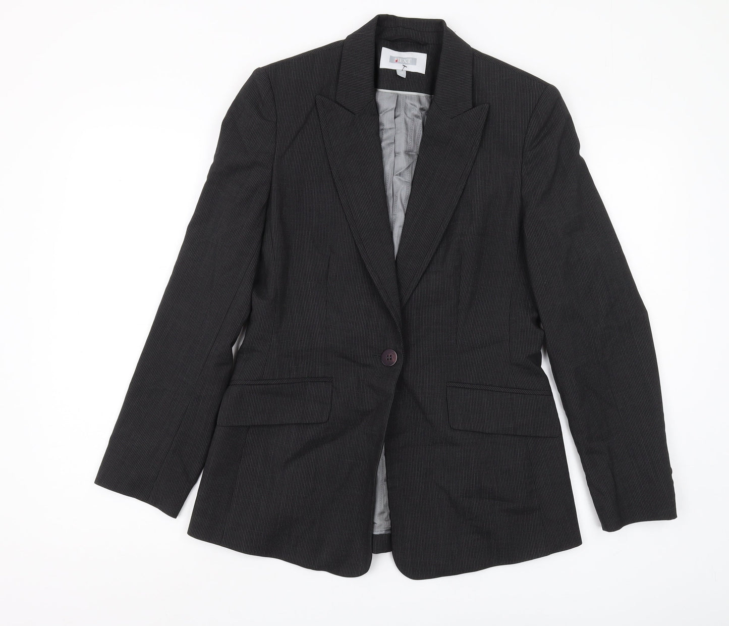 Next Women's Black Pinstripe Suit Jacket Size 10