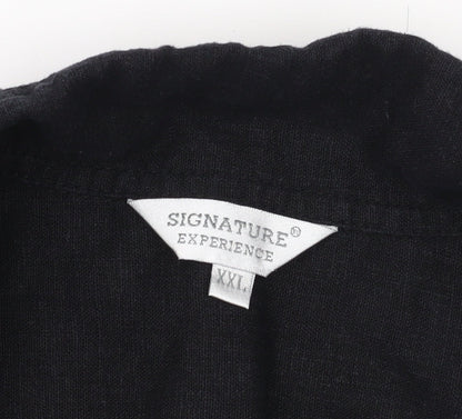 Womens UK Size 2XL Signature Experience Black Basic Button-Up