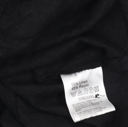 Womens UK Size 2XL Signature Experience Black Basic Button-Up