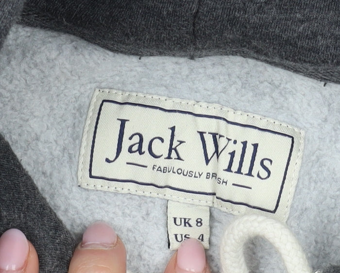 Womens UK Size 8 Jack Wills Grey Pullover Hoodie