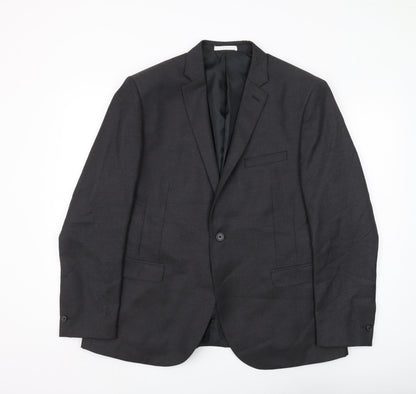 Mens UK Size 46 Moss London Regular Black Suit Jacket