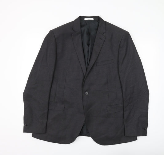 Mens UK Size 46 Moss London Regular Black Suit Jacket