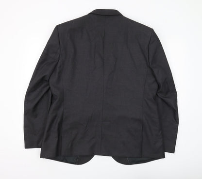 Mens UK Size 46 Moss London Regular Black Suit Jacket
