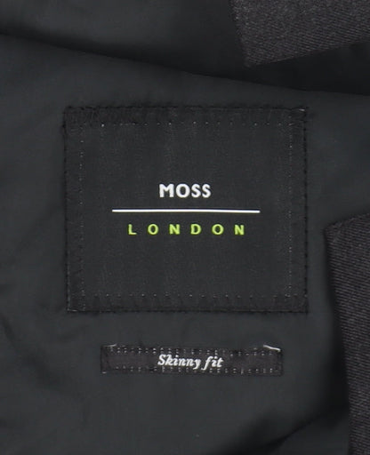 Mens UK Size 46 Moss London Regular Black Suit Jacket