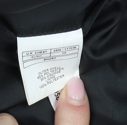 Mens UK Size 46 Moss London Regular Black Suit Jacket