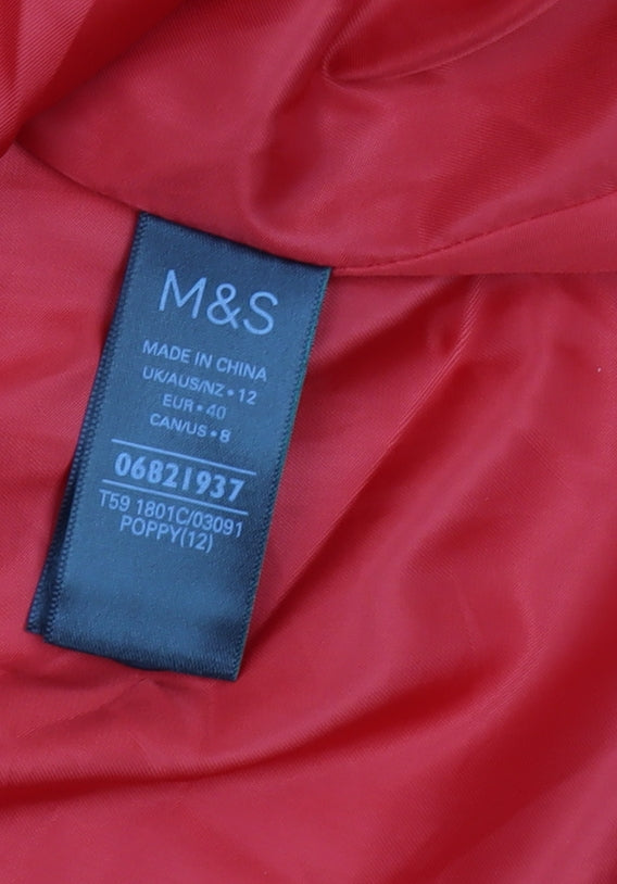 Marks & Spencer Women's Red Overcoat Size 12