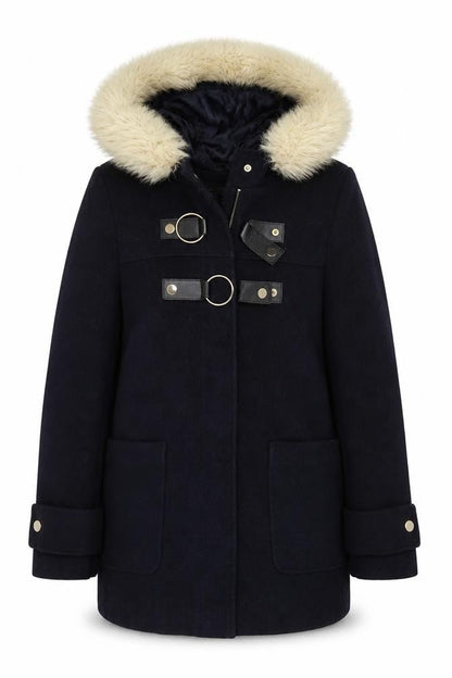 Womens UK Size 8 Topshop Black Parka Coat