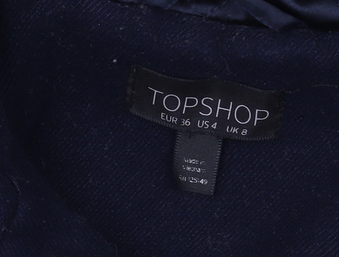 Womens UK Size 8 Topshop Black Parka Coat
