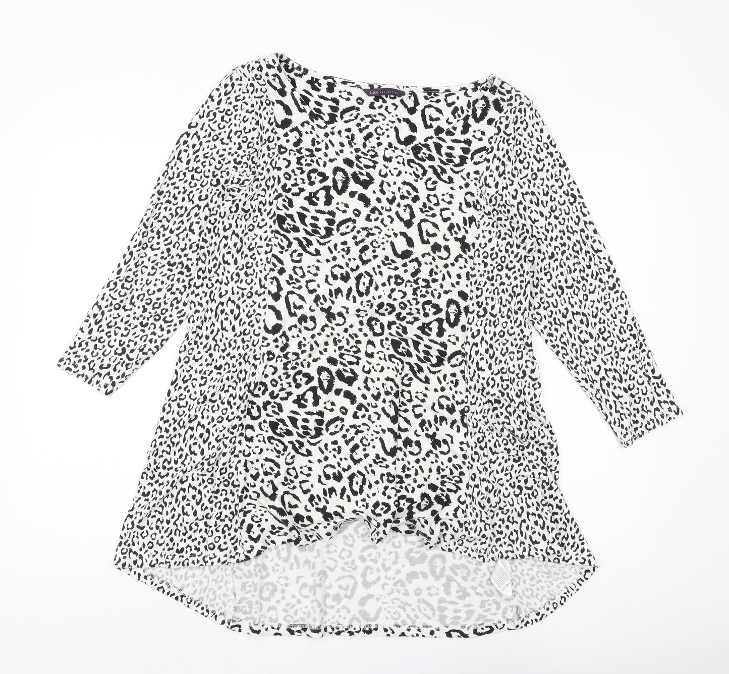 Womens UK Size 16 Marks and Spencer White Tunic Blouse