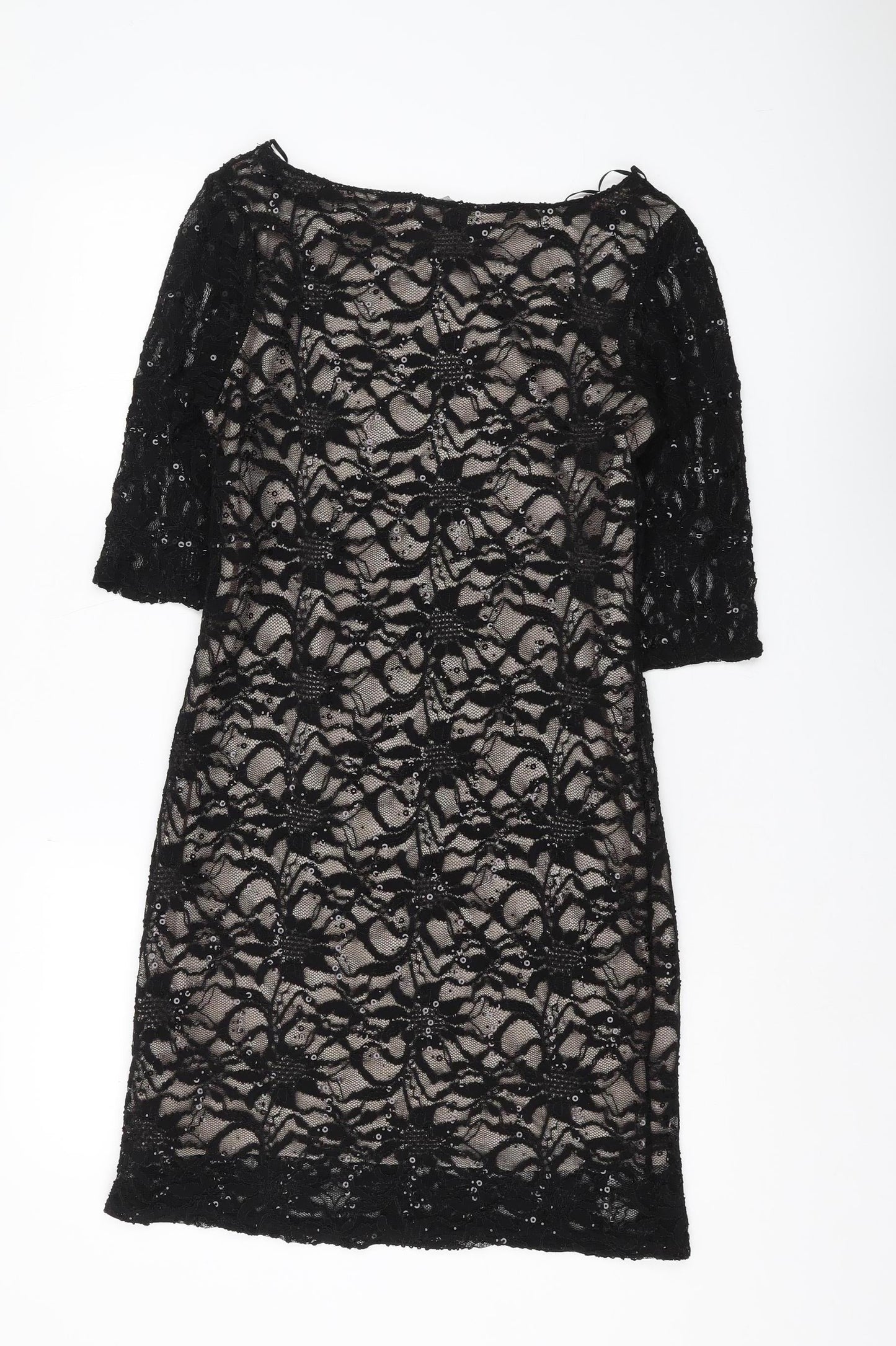 Evie Women's Black Lace Knee-Length Sheath Dress