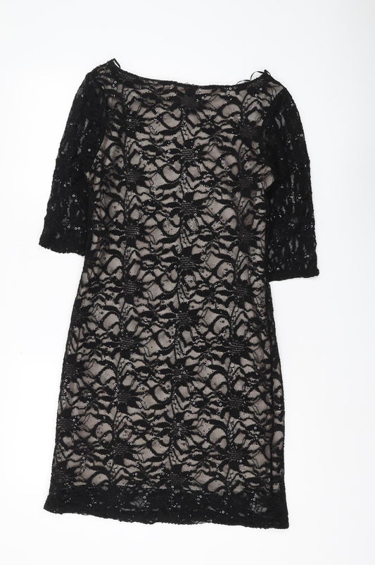 Evie Women's Black Lace Knee-Length Sheath Dress