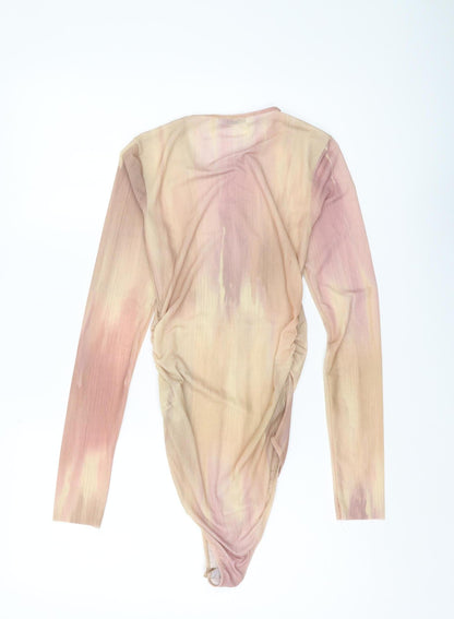 Zara Women's Beige Long Sleeve Bodysuit S