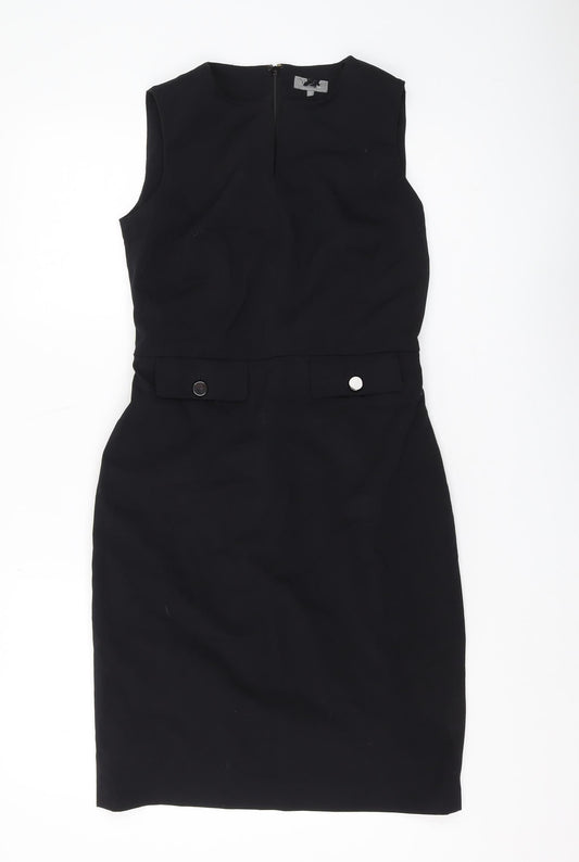 Jaeger Women's Black Sheath Knee Length Dress