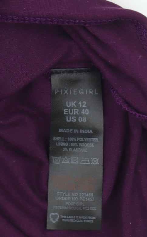 PixieGirl Women's Purple Sequin T-Shirt, Size 12, Party