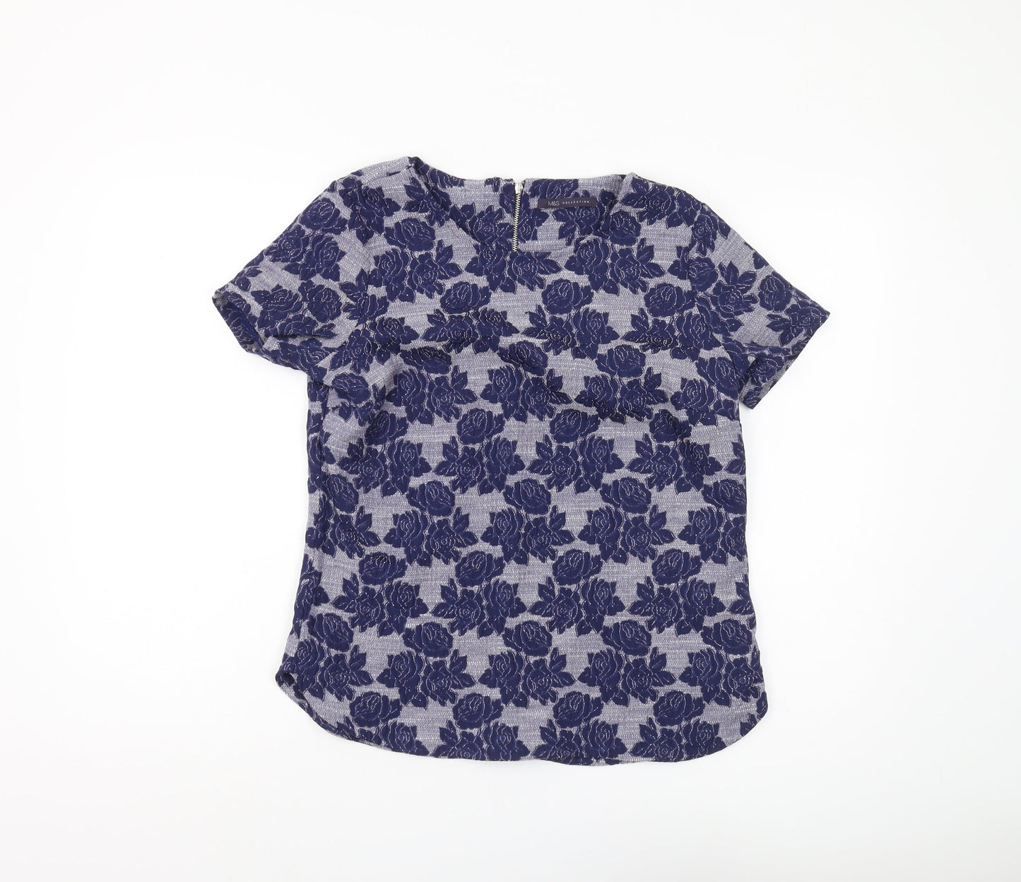 Womens UK Size 10 Marks and Spencer Blue Tunic Blouse