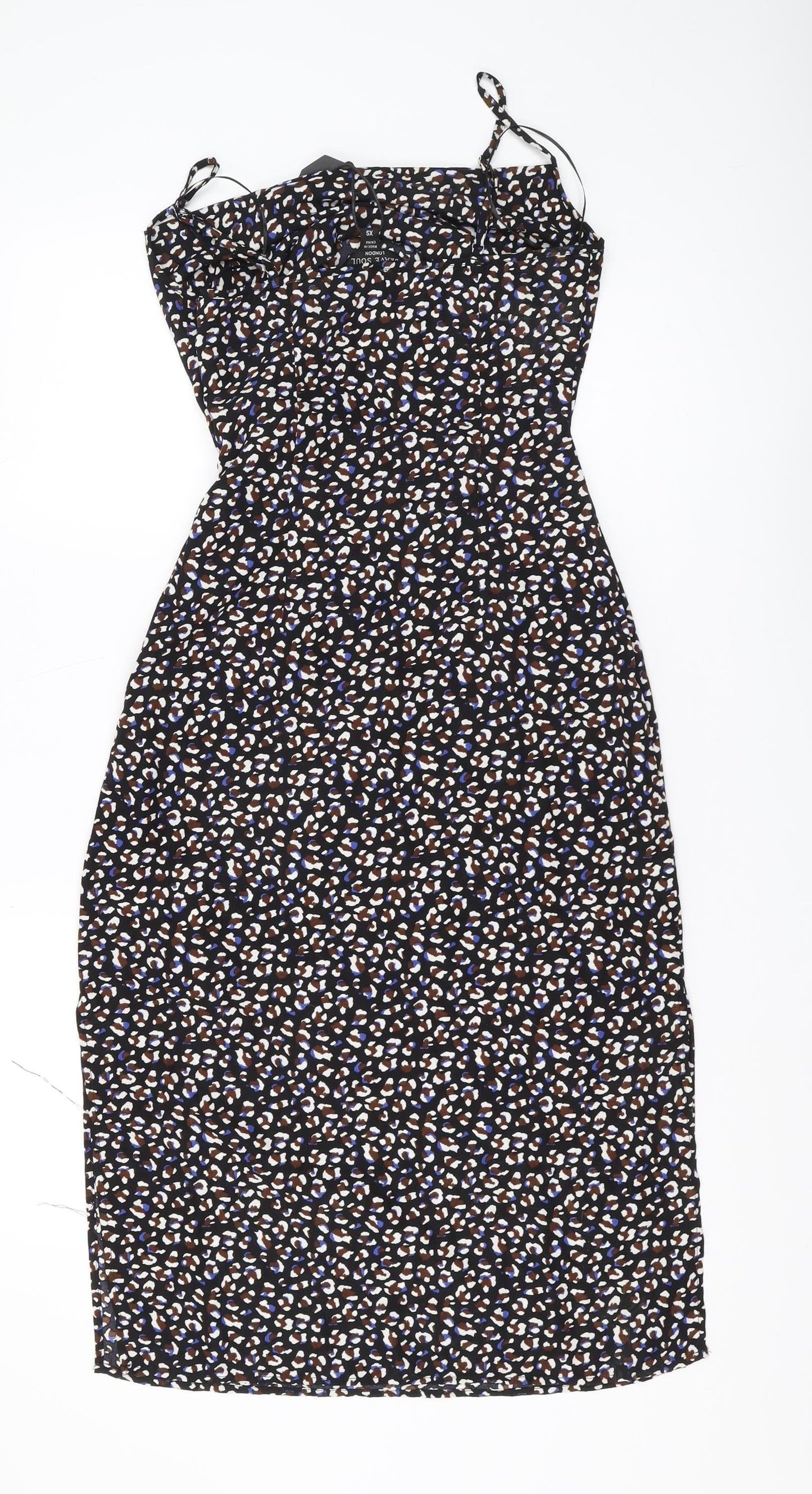 Brave Soul Women's Multicoloured Midi Slip Dress XS