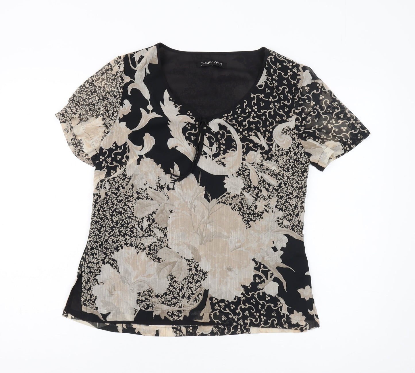 Jacques Vert Women's Black Floral Blouse Size 10