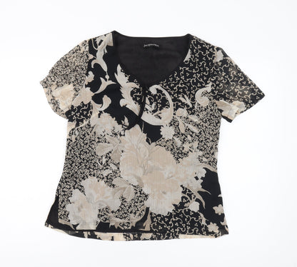 Jacques Vert Women's Black Floral Blouse Size 10
