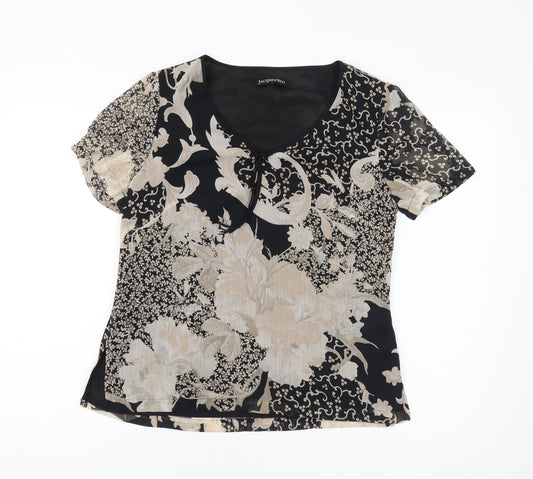 Jacques Vert Women's Black Floral Blouse Size 10
