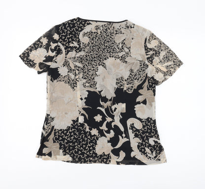 Jacques Vert Women's Black Floral Blouse Size 10