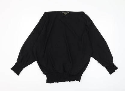 Womens UK Size 14 Lipsy Black Basic Blouse