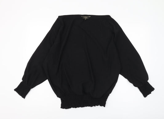 Womens UK Size 14 Lipsy Black Basic Blouse
