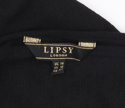 Womens UK Size 14 Lipsy Black Basic Blouse