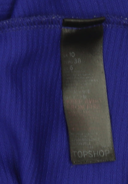 Topshop Women's Blue Fit & Flare Dress Size 10