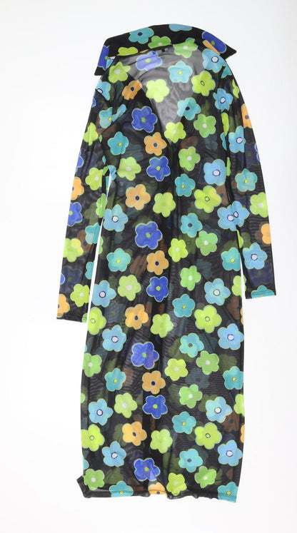 Topshop Women's Multicoloured Floral Shirt Dress, Size S