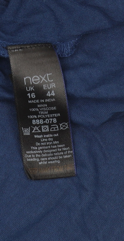 Womens UK Size 16 NEXT Blue Basic Blouse