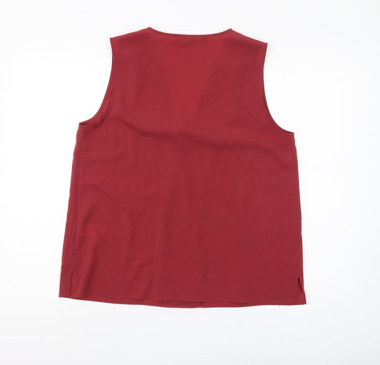 French Connection Women's Red Wrap Blouse L